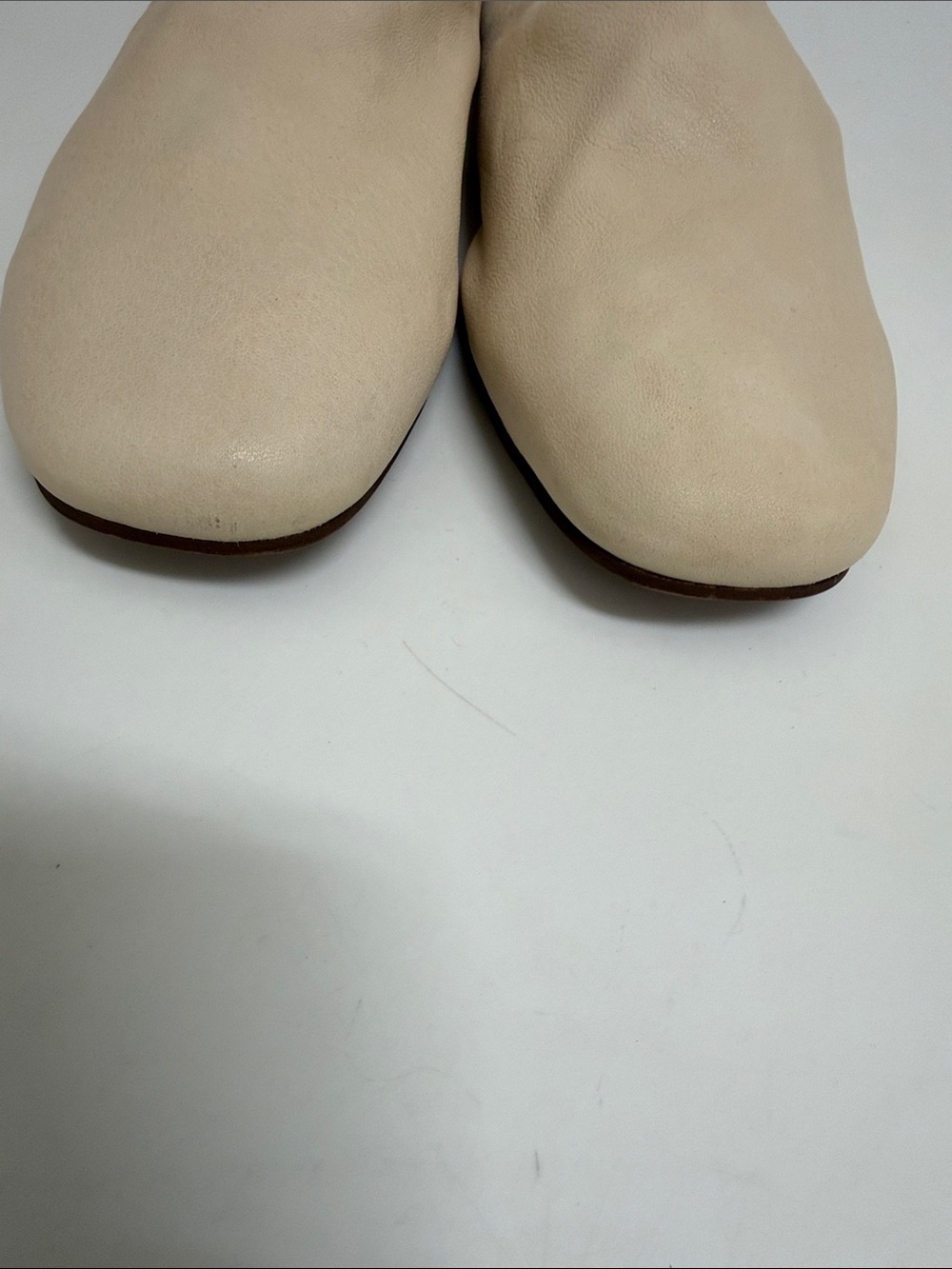 Free People Neutral Cream Leather Slide Mules - Picture 10 of 10
